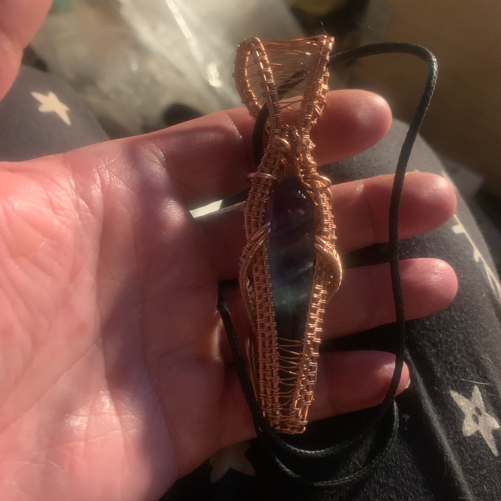 Wire wrapped fluorite towers